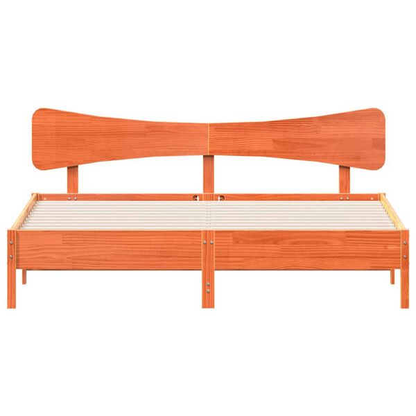 vidaXL R&uacute;mgrind &aacute;n D&yacute;nu Vaxbr&uacute;n 180x200 cm Gegnheil Fura