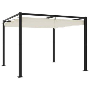 vidaXL Garden Gazebo með útdraganlegu þakkremi 3x3 m stáli