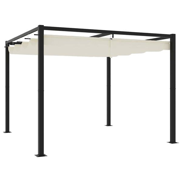 vidaXL Garden Gazebo með útdraganlegu þakkremi 3x3 m stáli
