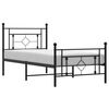 vidaXL R&uacute;mgrind &uacute;r M&aacute;lmi me&eth; H&ouml;fu&eth;gafli & F&oacute;tagafli Sv&ouml;rt 90x190 cm