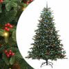 vidaXL Gervi j&oacute;latr&eacute; me&eth; 300 LED Gr&aelig;nn 240 cm PVC, Metall og Plastefni