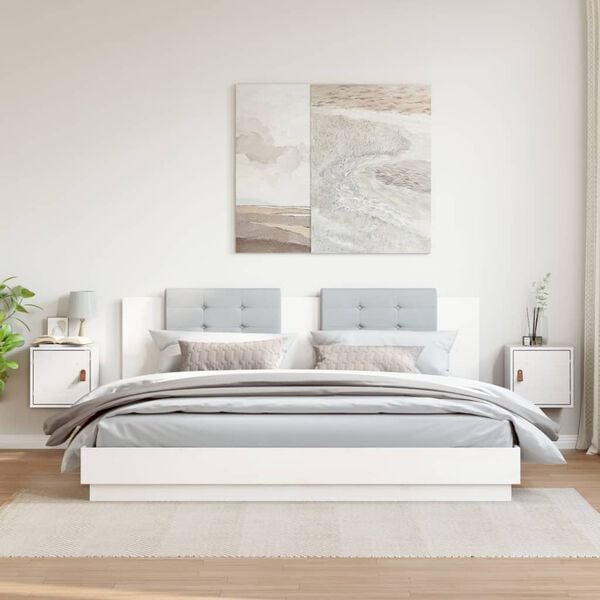 vidaXL Veggskápar 2 stk. Hvítir 31,5x30x30 cm Gegnheil Fura