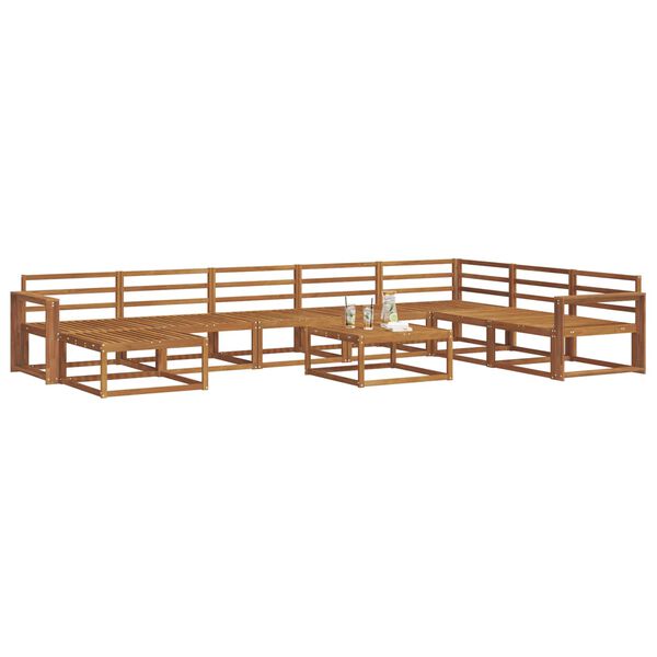 vidaXL &Uacute;ti s&oacute;fasett 9 pcs N&aacute;tt&uacute;rulegur Hrein akas&iacute;utr&eacute;