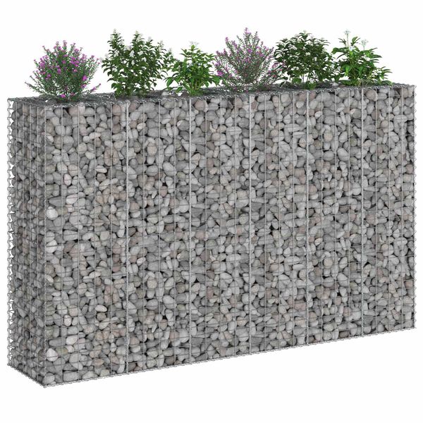 vidaXL Gabion h&aelig;kka&eth; r&uacute;m 3 pcs Silfur 250 x 50 x 150 cm