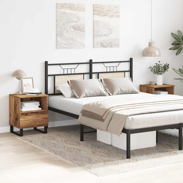 vidaXL náttborðsskápar 2 stk gamall viður 40x35x50 cm Samsettur viður