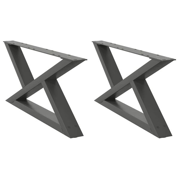 vidaXL s&oacute;fabor&eth;sf&aelig;tur 2 stk. antras&iacute;t 70x(30-31,3) cm st&aacute;l