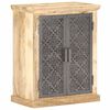 vidaXL Skenkur me&eth; St&aacute;lhur&eth;um 60x35x75 cm Gegnheill Mang&oacute;vi&eth;ur