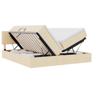 vidaXL Geymslu R&uacute;m me&eth; d&yacute;nu me&eth; h&ouml;fu&eth;gafl Krem 180 x 200 cm Gervile&eth;ur