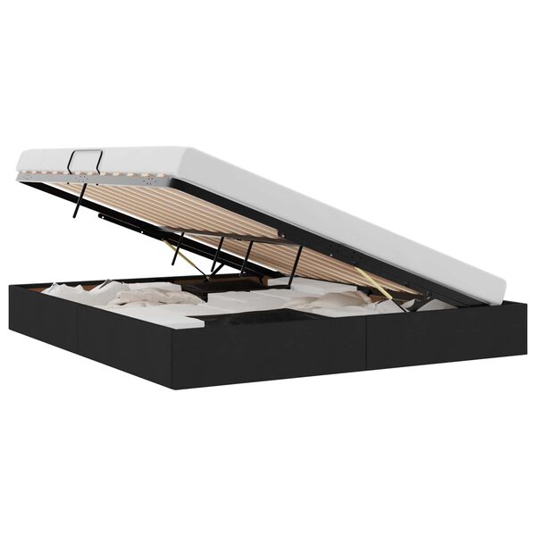 vidaXL Geymslu R&uacute;m me&eth; h&ouml;fu&eth;gafl Svartur 180 x 200 cm d&uacute;kur