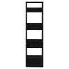 vidaXL Bókaskápur/Skilrúm Svart 41x35x125 cm Gegnheil Fura