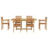 vidaXL Gar&eth;ur bor&eth;sett 7 pcs Br&uacute;nn Solid teak vi&eth;ur