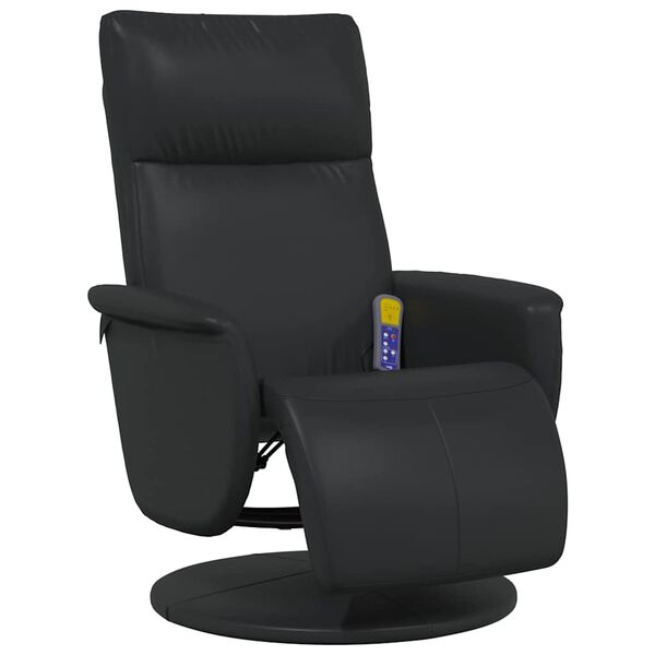 vidaXL Nudd Recliner St&oacute;ll Svartur 71 x 90 x 105 cm Gervile&eth;ur