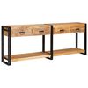 vidaXL Veggbor&eth; me&eth; sk&uacute;ffu 2 pcs Br&uacute;nn 200 x 33 x 75 cm Hart mang&oacute;tr&eacute;