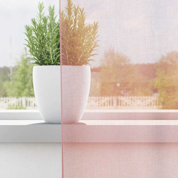 vidaXL Voile Gluggatjöld með Grommets 2 stk Ljósbleikur 140x300 cm