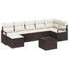 vidaXL S&oacute;fasett me&eth; p&uacute;&eth;i me&eth; geymslu 8 pcs Br&uacute;nn og Rj&oacute;ma p&oacute;l&yacute;rattan