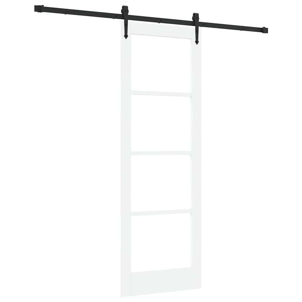 vidaXL Rennidyr ORKDAL Hv&iacute;tt 73,5 x 211 cm Gegnheil fura og gler