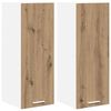 vidaXL Vegghengdur sk&aacute;pur 2 pcs Handverks eik og hv&iacute;t 30 x 31 x 80 cm