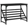 vidaXL Sk&oacute;bekkur Svartur 60x30x45 cm Samsettur Vi&eth;ur