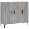 vidaXL Skenkur Gr&aacute;r Sonoma Eik 90x34x80 cm Samsettur Vi&eth;ur
