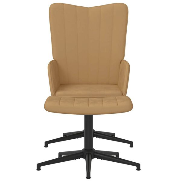 vidaXL sl&ouml;kunarst&oacute;ll me&eth; br&uacute;nu flaueli &aacute; h&aelig;g&eth;um