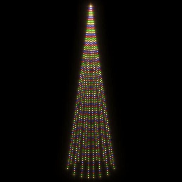vidaXL J&oacute;latr&eacute; &aacute; Flaggst&ouml;ng 1134 Litr&iacute;k LED lj&oacute;s 800 cm