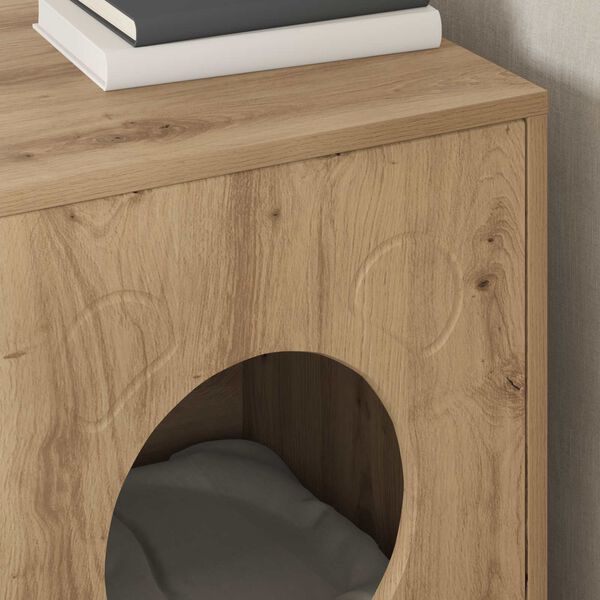 vidaXL Katta h&uacute;s Listama&eth;ur Eik 42,5 x 40 x 53 cm Samsettur vi&eth;ur