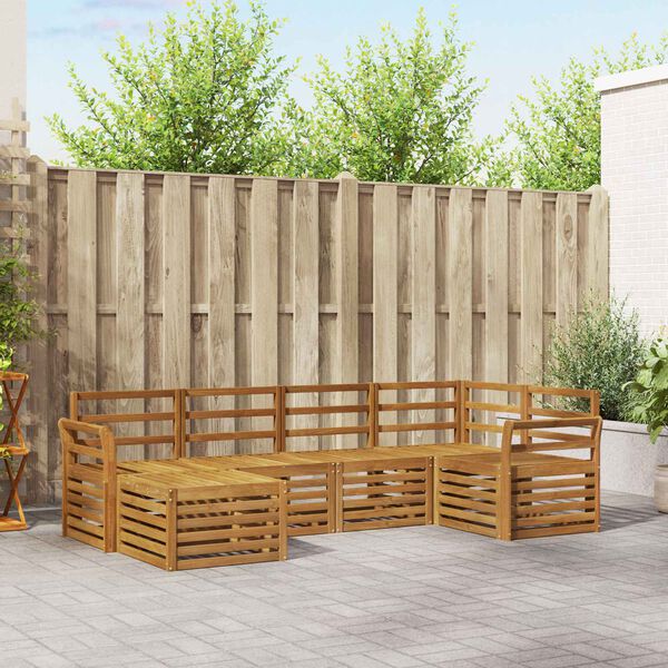 vidaXL S&oacute;fasett 6 pcs N&aacute;tt&uacute;rulegur Hrein akas&iacute;utr&eacute;