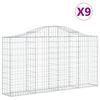 vidaXL Bogadregnir Grj&oacute;tkassar 9 stk. 200x30x100/120 cm Sinkh&uacute;&eth;a&eth; J&aacute;rn