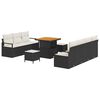 vidaXL Gar&eth;s&oacute;fa sett me&eth; p&uacute;&eth;i 10 pcs Svartur p&oacute;l&yacute;rattan