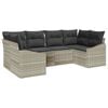 vidaXL Gar&eth;s&oacute;fa sett me&eth; geymslu 6 pcs Lj&oacute;sgr&aacute;r p&oacute;l&yacute;rattan