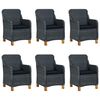 vidaXL 7 stykkja &uacute;tibor&eth;stofusett me&eth; p&uacute;&eth;um Poly Rattan d&ouml;kkgr&aacute;tt