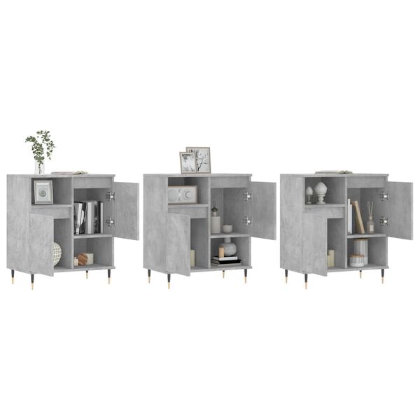 vidaXL Skenkir 3 stk. Steypugr&aacute;ir Samsettur Vi&eth;ur