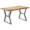 vidaXL Bor&eth;stofubor&eth; 140x80x76 cm Gegnheill Endurn&yacute;ttur Vi&eth;ur