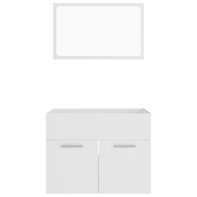 804782 vidaXL 2 Piece Bathroom Furniture Set White Chipboard