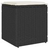 vidaXL gar&eth;st&oacute;lar me&eth; p&uacute;&eth;um 2 stk Svartur 40x40x43 cm Poly Rattan