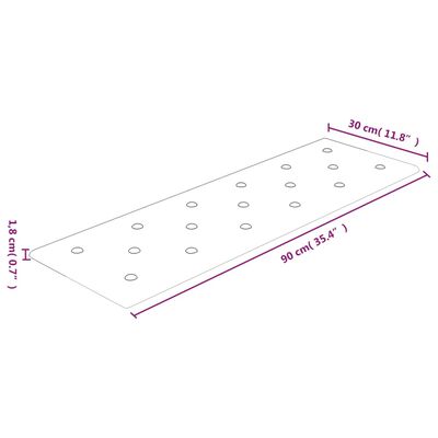 vidaXL Veggþil 12 stk. Rauð 90x30 cm Gervileður 3,24 m²