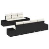 vidaXL Gar&eth;s&oacute;fa sett me&eth; p&uacute;&eth;i 8 pcs Svartur og krem p&oacute;l&yacute;rattan