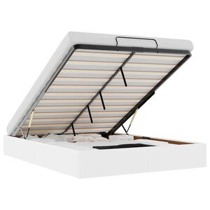 vidaXL Ottoman r&uacute;mgrind &aacute;n d&yacute;nu Svartur 140x190 cm gervi le&eth;ur