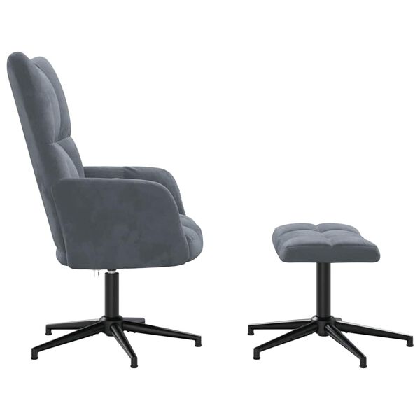 vidaXL Sl&ouml;kunarst&oacute;ll me&eth; F&oacute;tskemli D&ouml;kkgr&aacute;r Flauel