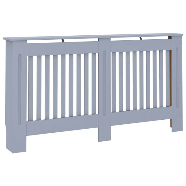 vidaXL Ofnhlíf Reykgrá 152x19x81,5 cm MDF