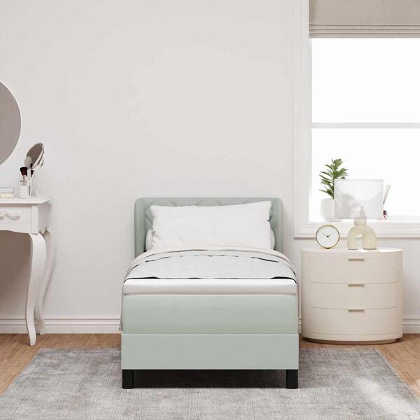 vidaXL Kassi vorinn r&uacute;m me&eth; d&yacute;nu Lj&oacute;sgr&aacute;tt 80 x 200 cm Flauel