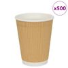 vidaXL Papp&iacute;rs kaffibollar 500 stk 12oz 300ml Br&uacute;nn