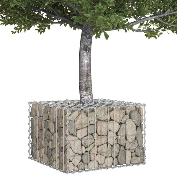 vidaXL Gabion h&aelig;kka&eth; r&uacute;m Silfur 60 x 60 x 40 cm Galvaniserad st&aacute;l