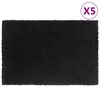 vidaXL Dyramottur 5 stk. Svartar 40x60 cm me&eth; Sk&uacute;fum K&oacute;kostrefjar