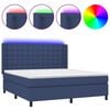 vidaXL H&oacute;lfa&eth; Springr&uacute;m me&eth; D&yacute;nu og LED Bl&aacute;tt 180x200cm Tauefni