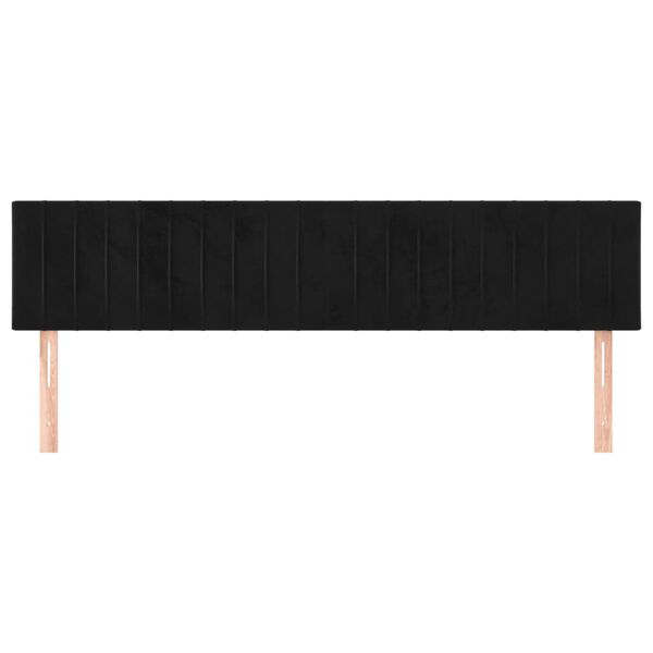 vidaXL Höfðagaflar 2 stk. 90x5x78/88 cm Svart Flauel