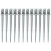 vidaXL Jarðfestingar 12 stk. Silfur 8x8x91 cm Galvaniserað stál