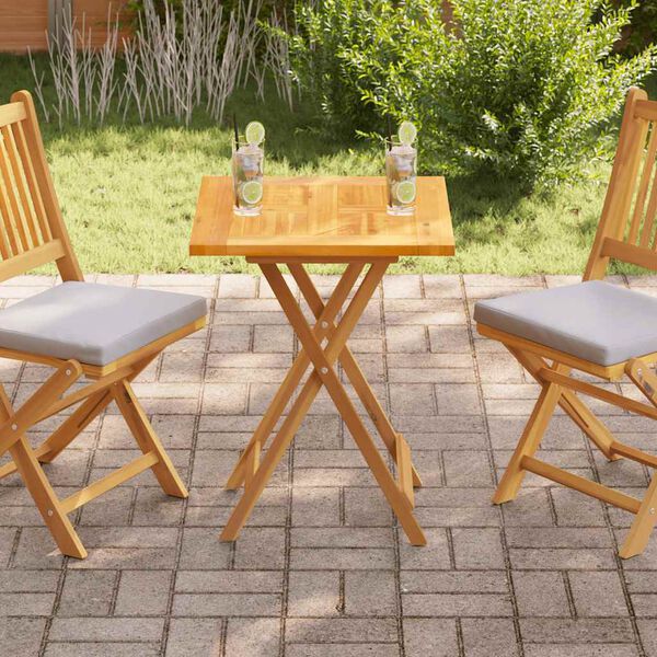 vidaXL Bor&eth;plata Gegnheill Tekkvi&eth;ur 60x60x2,5 cm