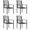 vidaXL Gar&eth;st&oacute;lar 4 stk. PVC Rattan Svartir