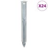 vidaXL Tjaldh&aelig;lar 24 stk. 17 cm &Oslash;20 mm Galvanh&uacute;&eth;a&eth; St&aacute;l